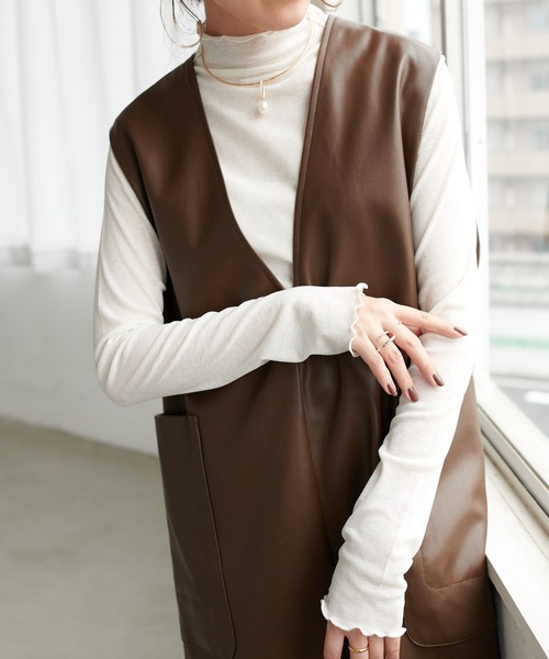 DISCOAT（ディスコート）の「【ZOZO限定】シアーネットタートルプルオーバー（Tシャツ/カットソー・レディース・ブルー/ブラック/ホワイト/グレー/パープル/グリーン系その他2/ブルー系その他/パープル系その他/ブラウン/グリーン/オレンジ/ブルー系その他2/ピンク・FREE）」の20枚目の写真