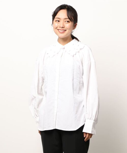 Te chichi（テチチ）の「刺繍つけ襟SETブラウス（シャツ/ブラウス・レディース・オフホワイト/ブラック/ベージュ・ﾌﾘ-）」の9枚目の写真