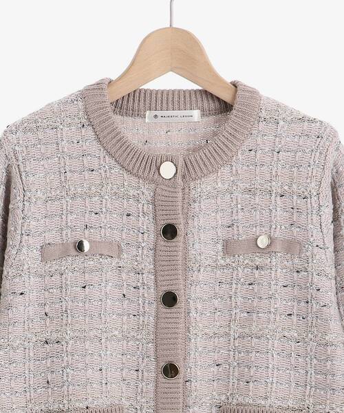 MAJESTIC LEGON(マジェスティックレゴン)の「ツイードライクニットカーディガン(ニット/セーター・レディース・ブラック系その他/ベージュ系その他2・MEDIUM)」の17枚目の写真