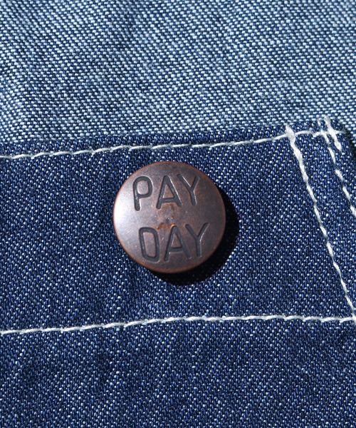 PAYDAY（ペイデイ）の「PAY DAY/ペイデイ デニムオーバーオール ワークウェア アメカジ（サロペット/オーバーオール・メンズ・インディゴブルー・38/40/36）」の6枚目の写真