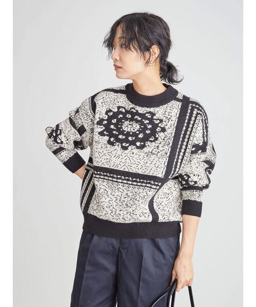 Furryrate(ファーリーレート)の「・furry rate フラワージャカードニット*(ニット/セーター・レディース・グリーン/ブラック/ラベンダー・FREE)」の5枚目の写真