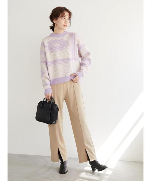 Furryrate(ファーリーレート)の「・furry rate フラワージャカードニット*(ニット/セーター・レディース・グリーン/ブラック/ラベンダー・FREE)」の8枚目の写真