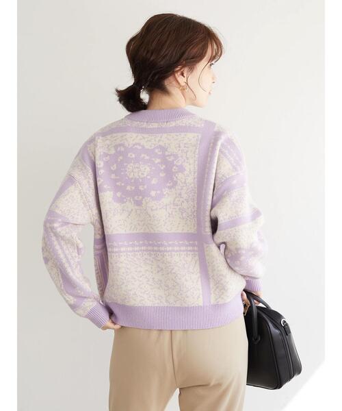 Furryrate(ファーリーレート)の「・furry rate フラワージャカードニット*(ニット/セーター・レディース・グリーン/ブラック/ラベンダー・FREE)」の12枚目の写真