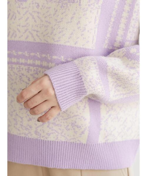 Furryrate(ファーリーレート)の「・furry rate フラワージャカードニット*(ニット/セーター・レディース・グリーン/ブラック/ラベンダー・FREE)」の14枚目の写真