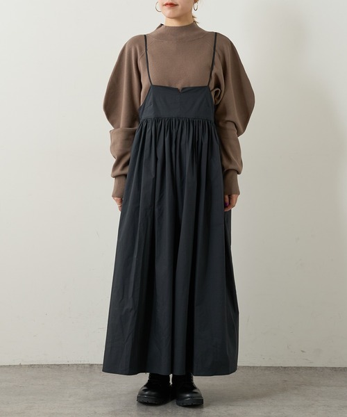 Omekashi（オメカシ）の「サスペンダー付タフタギャザースカート（スカート・レディース・ブラック/ベージュ・FREE）」の19枚目の写真