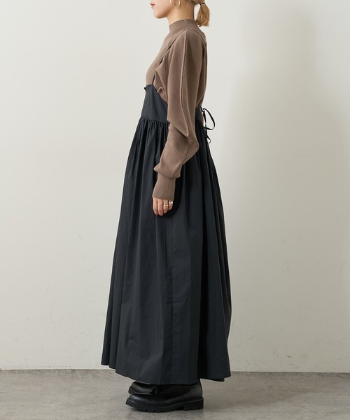 Omekashi（オメカシ）の「サスペンダー付タフタギャザースカート（スカート・レディース・ブラック/ベージュ・FREE）」の17枚目の写真