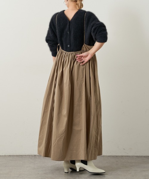 Omekashi（オメカシ）の「サスペンダー付タフタギャザースカート（スカート・レディース・ブラック/ベージュ・FREE）」の16枚目の写真