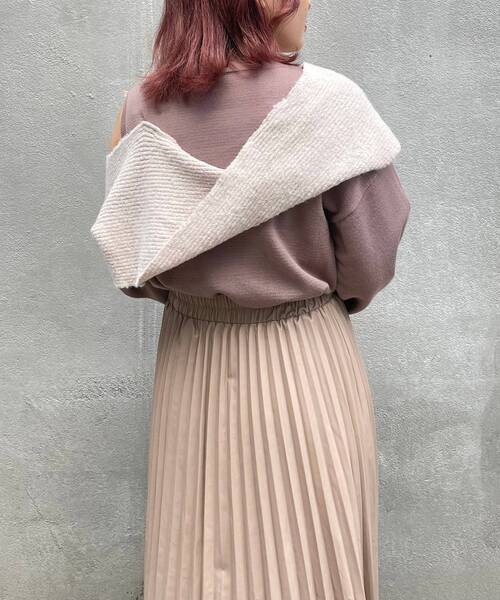 MAJESTIC LEGON（マジェスティックレゴン）の「カタマキドッキングニット（ニット/セーター・レディース・アイボリー/モカ/グレー・MEDIUM）」の6枚目の写真