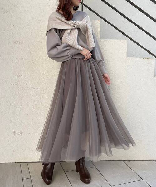 MAJESTIC LEGON（マジェスティックレゴン）の「カタマキドッキングニット（ニット/セーター・レディース・アイボリー/モカ/グレー・MEDIUM）」の13枚目の写真