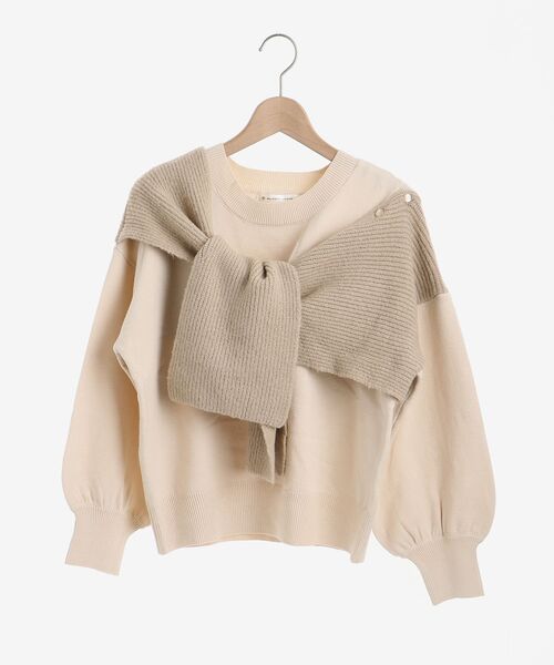 MAJESTIC LEGON（マジェスティックレゴン）の「カタマキドッキングニット（ニット/セーター・レディース・アイボリー/モカ/グレー・MEDIUM）」の14枚目の写真