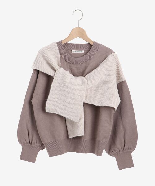 MAJESTIC LEGON（マジェスティックレゴン）の「カタマキドッキングニット（ニット/セーター・レディース・アイボリー/モカ/グレー・MEDIUM）」の15枚目の写真