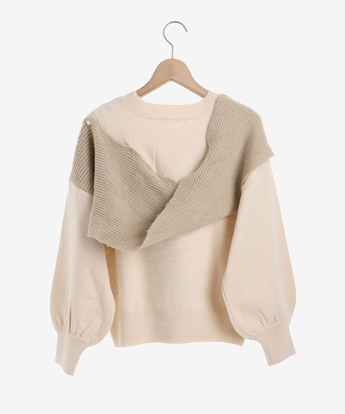 MAJESTIC LEGON（マジェスティックレゴン）の「カタマキドッキングニット（ニット/セーター・レディース・アイボリー/モカ/グレー・MEDIUM）」の17枚目の写真