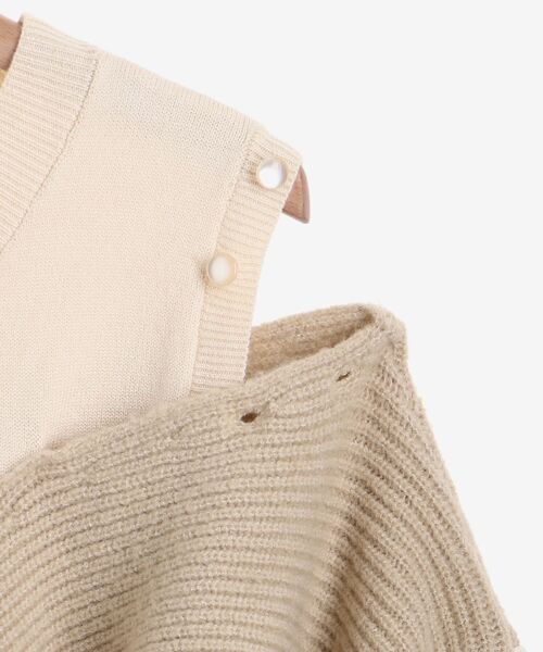 MAJESTIC LEGON（マジェスティックレゴン）の「カタマキドッキングニット（ニット/セーター・レディース・アイボリー/モカ/グレー・MEDIUM）」の20枚目の写真