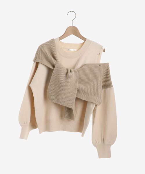 MAJESTIC LEGON（マジェスティックレゴン）の「カタマキドッキングニット（ニット/セーター・レディース・アイボリー/モカ/グレー・MEDIUM）」の22枚目の写真