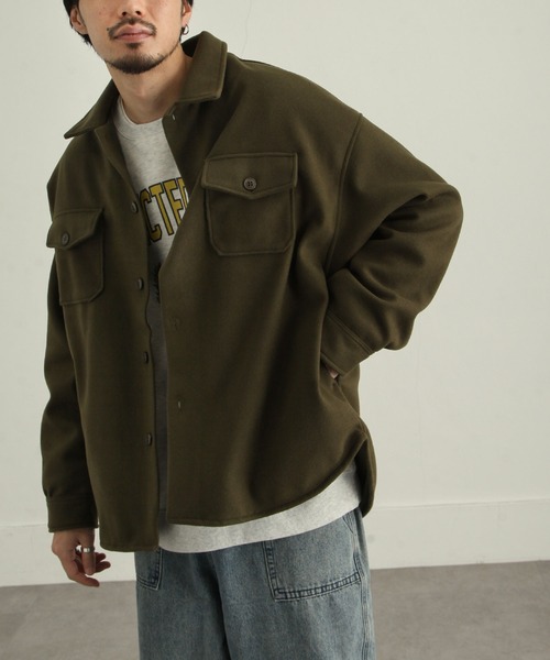 ZIP FIVE（ジップファイブ）の「【ZIP FIVE】ウールライクCPOジャケット（ブルゾン・メンズ・ブラック/ネイビー/カーキ/アイボリー/グレイッシュベージュ/チャコール・MEDIUM/LARGE）」の6枚目の写真