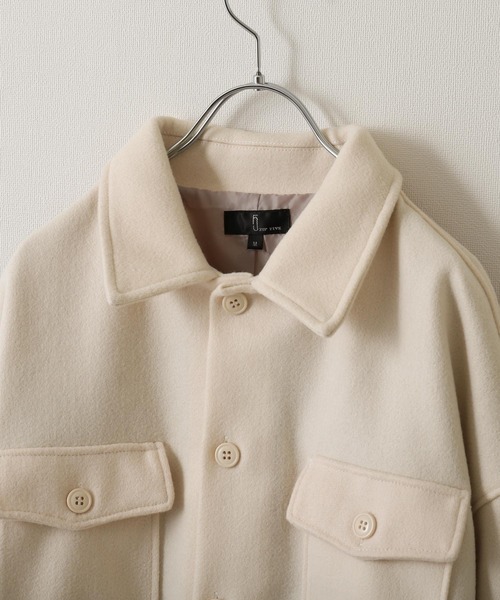 ZIP FIVE（ジップファイブ）の「【ZIP FIVE】ウールライクCPOジャケット（ブルゾン・メンズ・ブラック/ネイビー/カーキ/アイボリー/グレイッシュベージュ/チャコール・MEDIUM/LARGE）」の10枚目の写真