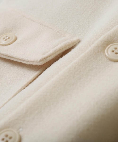 ZIP FIVE（ジップファイブ）の「【ZIP FIVE】ウールライクCPOジャケット（ブルゾン・メンズ・ブラック/ネイビー/カーキ/アイボリー/グレイッシュベージュ/チャコール・MEDIUM/LARGE）」の17枚目の写真