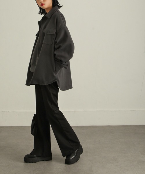 ZIP FIVE（ジップファイブ）の「【ZIP FIVE】ウールライクCPOジャケット（ブルゾン・メンズ・ブラック/ネイビー/カーキ/アイボリー/グレイッシュベージュ/チャコール・MEDIUM/LARGE）」の21枚目の写真