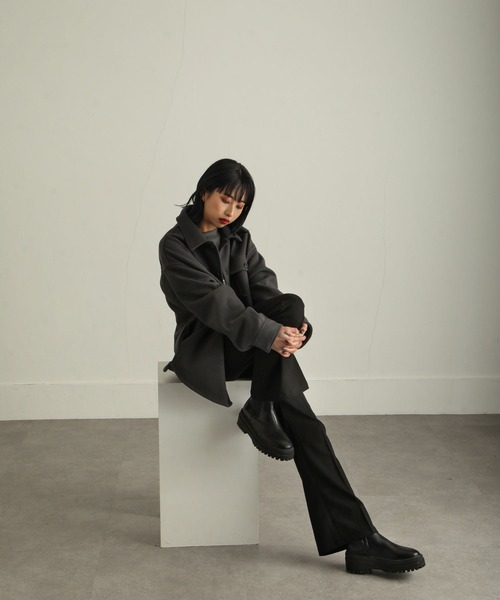 ZIP FIVE（ジップファイブ）の「【ZIP FIVE】ウールライクCPOジャケット（ブルゾン・メンズ・ブラック/ネイビー/カーキ/アイボリー/グレイッシュベージュ/チャコール・MEDIUM/LARGE）」の18枚目の写真