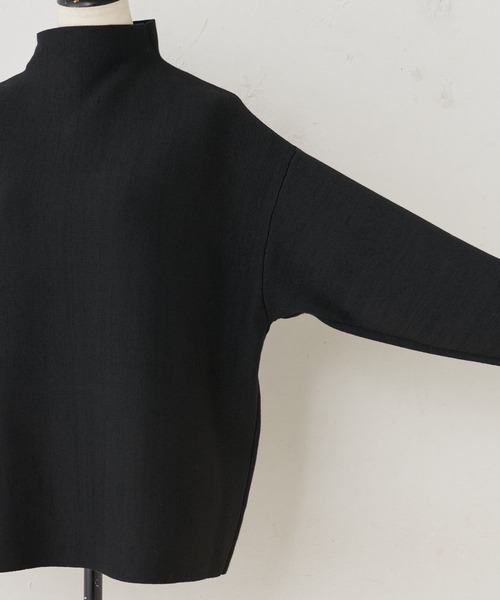 BEARDSLEY（ビアズリー）の「セットアップでもきられる　少しハリがあってきちんと感のでるボトルネックプルオーバー（Tシャツ/カットソー・レディース・ブラック/ベージュ・FREE）」の11枚目の写真