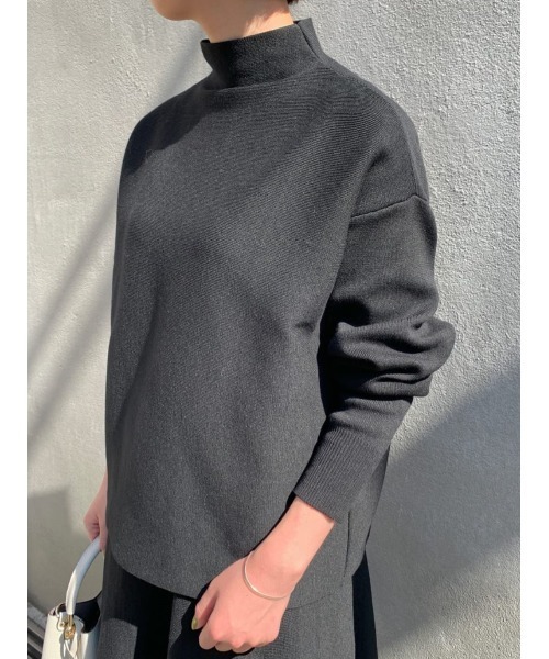 BEARDSLEY（ビアズリー）の「セットアップでもきられる　少しハリがあってきちんと感のでるボトルネックプルオーバー（Tシャツ/カットソー・レディース・ブラック/ベージュ・FREE）」の20枚目の写真