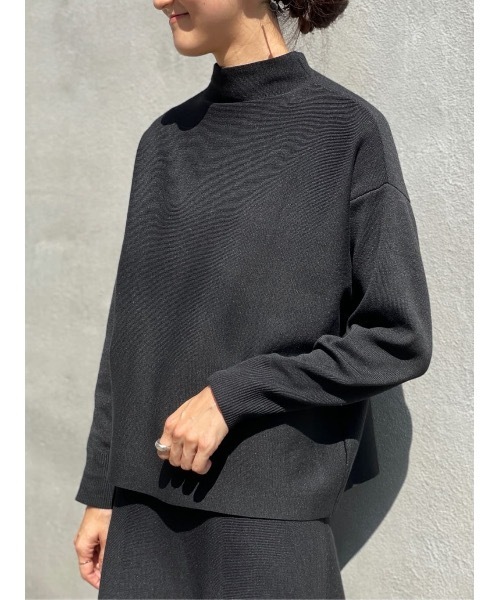 BEARDSLEY（ビアズリー）の「セットアップでもきられる　少しハリがあってきちんと感のでるボトルネックプルオーバー（Tシャツ/カットソー・レディース・ブラック/ベージュ・FREE）」の21枚目の写真