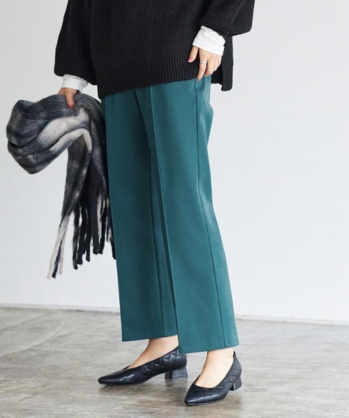 Pierrot（ピエロ）の「カット起毛ピンタックボックスパンツ（その他パンツ・レディース・アイボリー/ミント/ブラック/モカ/ライトグレー/ピンク/ブルーグリーン・M/L/PS/PM/PL/S）」の7枚目の写真