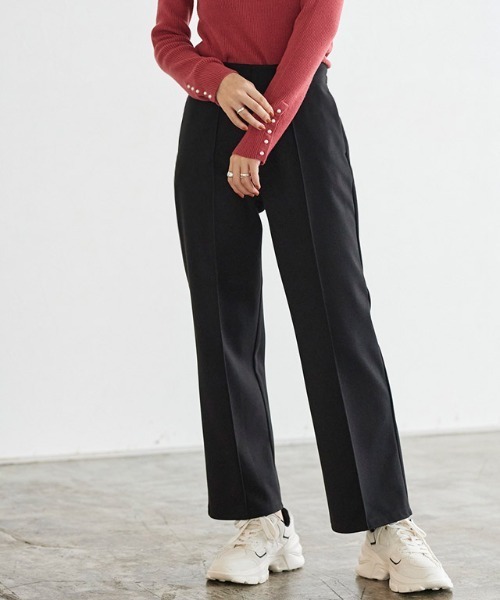 Pierrot（ピエロ）の「カット起毛ピンタックボックスパンツ（その他パンツ・レディース・アイボリー/ミント/ブラック/モカ/ライトグレー/ピンク/ブルーグリーン・M/L/PS/PM/PL/S）」の3枚目の写真