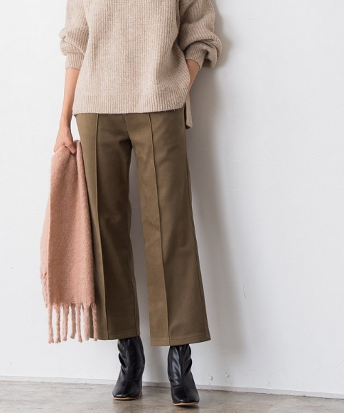 Pierrot（ピエロ）の「カット起毛ピンタックボックスパンツ（その他パンツ・レディース・アイボリー/ミント/ブラック/モカ/ライトグレー/ピンク/ブルーグリーン・M/L/PS/PM/PL/S）」の5枚目の写真