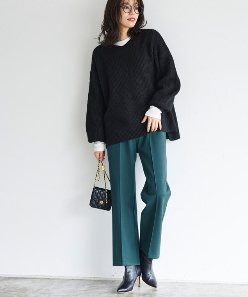 Pierrot（ピエロ）の「カット起毛ピンタックボックスパンツ（その他パンツ・レディース・アイボリー/ミント/ブラック/モカ/ライトグレー/ピンク/ブルーグリーン・M/L/PS/PM/PL/S）」の21枚目の写真