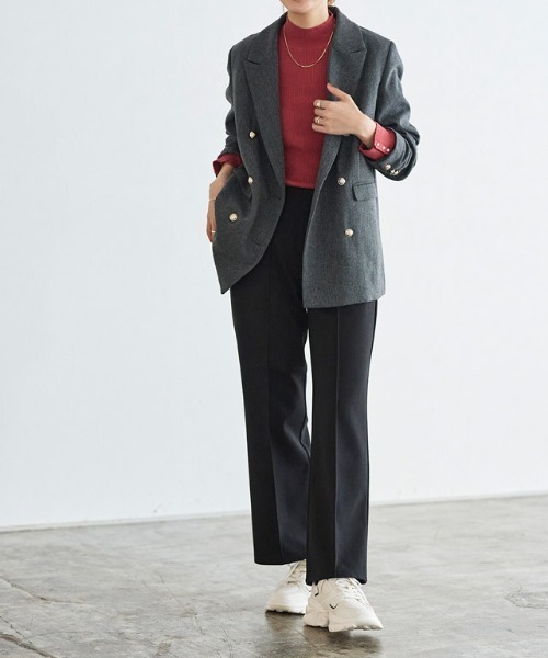 Pierrot（ピエロ）の「カット起毛ピンタックボックスパンツ（その他パンツ・レディース・アイボリー/ミント/ブラック/モカ/ライトグレー/ピンク/ブルーグリーン・M/L/PS/PM/PL/S）」の18枚目の写真