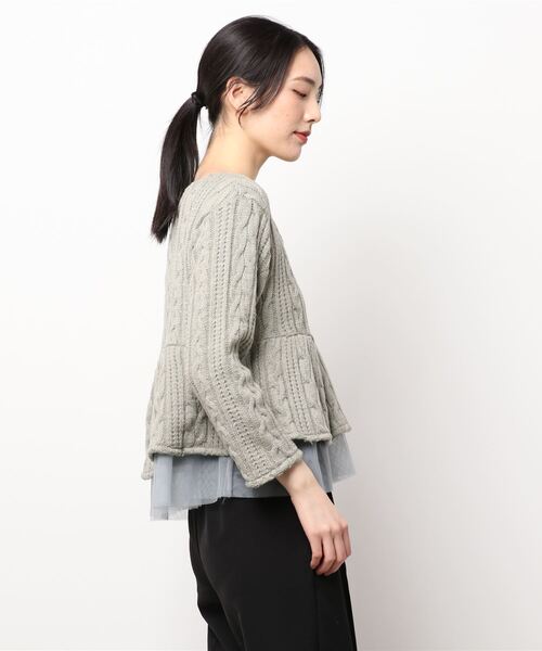 flower(フラワー)の「ケーブルヘムトップ(ニット/セーター・レディース・ホワイト/グリーン・FREE)」の10枚目の写真