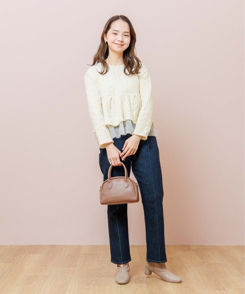 flower(フラワー)の「ケーブルヘムトップ(ニット/セーター・レディース・ホワイト/グリーン・FREE)」の16枚目の写真