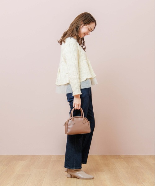 flower(フラワー)の「ケーブルヘムトップ(ニット/セーター・レディース・ホワイト/グリーン・FREE)」の8枚目の写真