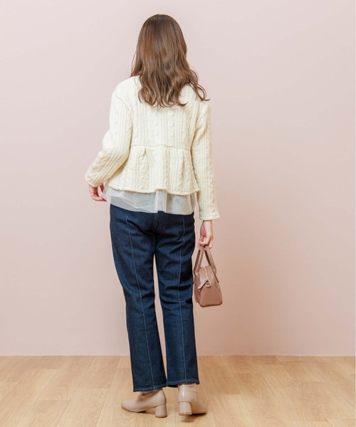 flower(フラワー)の「ケーブルヘムトップ(ニット/セーター・レディース・ホワイト/グリーン・FREE)」の21枚目の写真