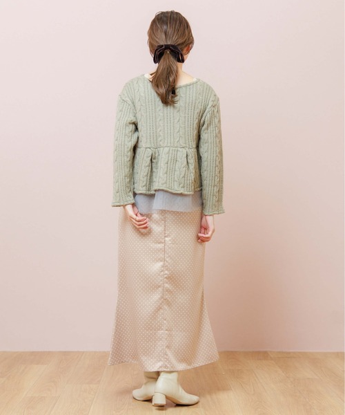 flower(フラワー)の「ケーブルヘムトップ(ニット/セーター・レディース・ホワイト/グリーン・FREE)」の22枚目の写真