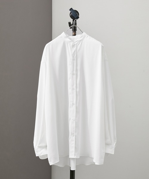 re_k by JUNRED(レクバイジュンレッド)の「【 re_k by JUNRed 】ドレープBIGバンドカラーシャツ(シャツ/ブラウス・メンズ・ライトグレー/ホワイト/ミント・S/L/M)」の2枚目の写真