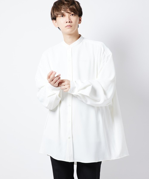 re_k by JUNRED(レクバイジュンレッド)の「【 re_k by JUNRed 】ドレープBIGバンドカラーシャツ(シャツ/ブラウス・メンズ・ライトグレー/ホワイト/ミント・S/L/M)」の6枚目の写真
