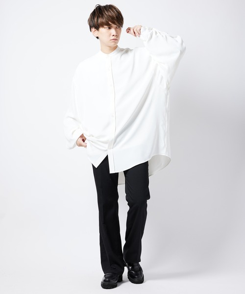 re_k by JUNRED(レクバイジュンレッド)の「【 re_k by JUNRed 】ドレープBIGバンドカラーシャツ(シャツ/ブラウス・メンズ・ライトグレー/ホワイト/ミント・S/L/M)」の7枚目の写真