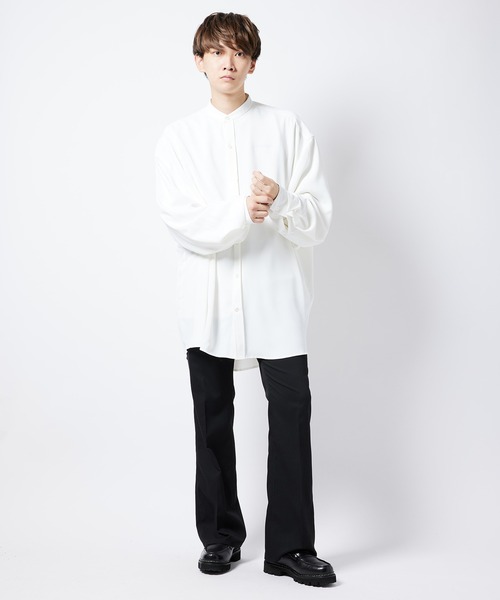 re_k by JUNRED(レクバイジュンレッド)の「【 re_k by JUNRed 】ドレープBIGバンドカラーシャツ(シャツ/ブラウス・メンズ・ライトグレー/ホワイト/ミント・S/L/M)」の8枚目の写真
