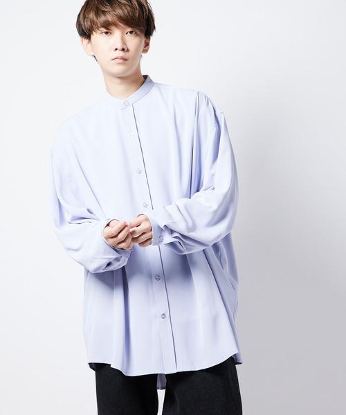 re_k by JUNRED(レクバイジュンレッド)の「【 re_k by JUNRed 】ドレープBIGバンドカラーシャツ(シャツ/ブラウス・メンズ・ライトグレー/ホワイト/ミント・S/L/M)」の9枚目の写真