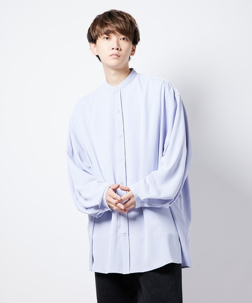 re_k by JUNRED(レクバイジュンレッド)の「【 re_k by JUNRed 】ドレープBIGバンドカラーシャツ(シャツ/ブラウス・メンズ・ライトグレー/ホワイト/ミント・S/L/M)」の10枚目の写真