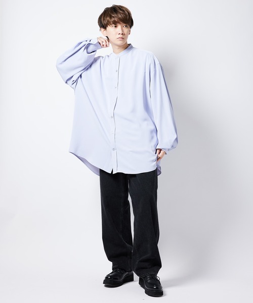 re_k by JUNRED(レクバイジュンレッド)の「【 re_k by JUNRed 】ドレープBIGバンドカラーシャツ(シャツ/ブラウス・メンズ・ライトグレー/ホワイト/ミント・S/L/M)」の11枚目の写真