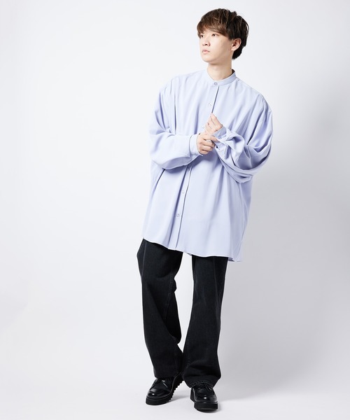 re_k by JUNRED(レクバイジュンレッド)の「【 re_k by JUNRed 】ドレープBIGバンドカラーシャツ(シャツ/ブラウス・メンズ・ライトグレー/ホワイト/ミント・S/L/M)」の12枚目の写真