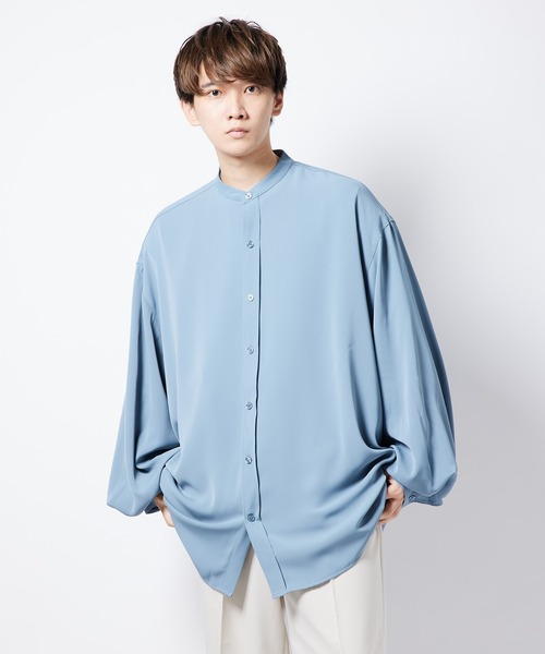 re_k by JUNRED(レクバイジュンレッド)の「【 re_k by JUNRed 】ドレープBIGバンドカラーシャツ(シャツ/ブラウス・メンズ・ライトグレー/ホワイト/ミント・S/L/M)」の13枚目の写真