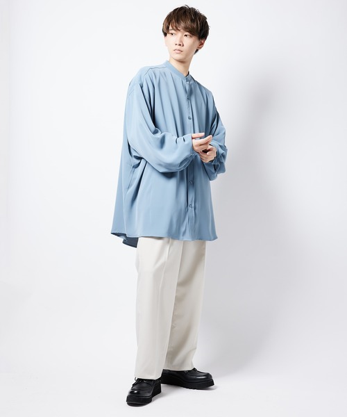 re_k by JUNRED(レクバイジュンレッド)の「【 re_k by JUNRed 】ドレープBIGバンドカラーシャツ(シャツ/ブラウス・メンズ・ライトグレー/ホワイト/ミント・S/L/M)」の16枚目の写真