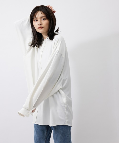 re_k by JUNRED(レクバイジュンレッド)の「【 re_k by JUNRed 】ドレープBIGバンドカラーシャツ(シャツ/ブラウス・メンズ・ライトグレー/ホワイト/ミント・S/L/M)」の18枚目の写真