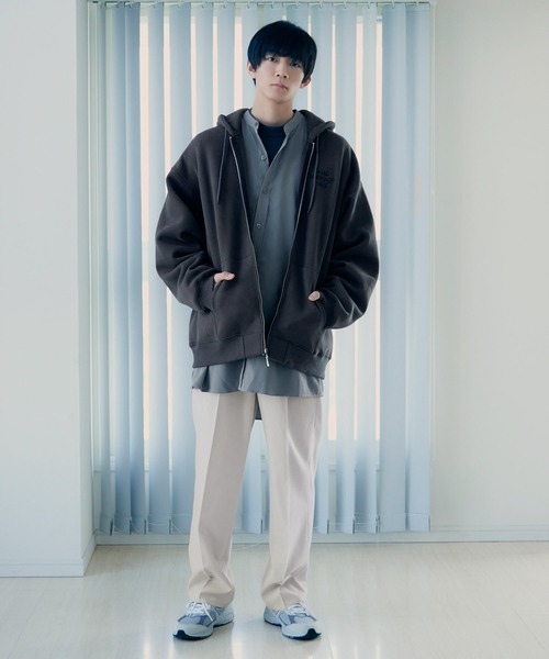 re_k by JUNRED(レクバイジュンレッド)の「【 re_k by JUNRed 】ドレープBIGバンドカラーシャツ(シャツ/ブラウス・メンズ・ライトグレー/ホワイト/ミント・S/L/M)」の4枚目の写真