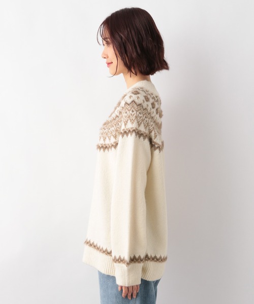 GLOBAL WORK(グローバルワーク)の「ラメジャガードニットプルオーバー/238986(ニット/セーター・レディース・ベージュ/オフホワイト・FREE)」の10枚目の写真