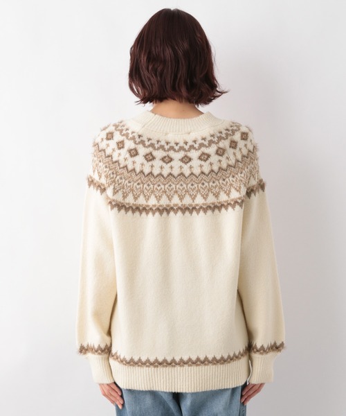 GLOBAL WORK(グローバルワーク)の「ラメジャガードニットプルオーバー/238986(ニット/セーター・レディース・ベージュ/オフホワイト・FREE)」の15枚目の写真